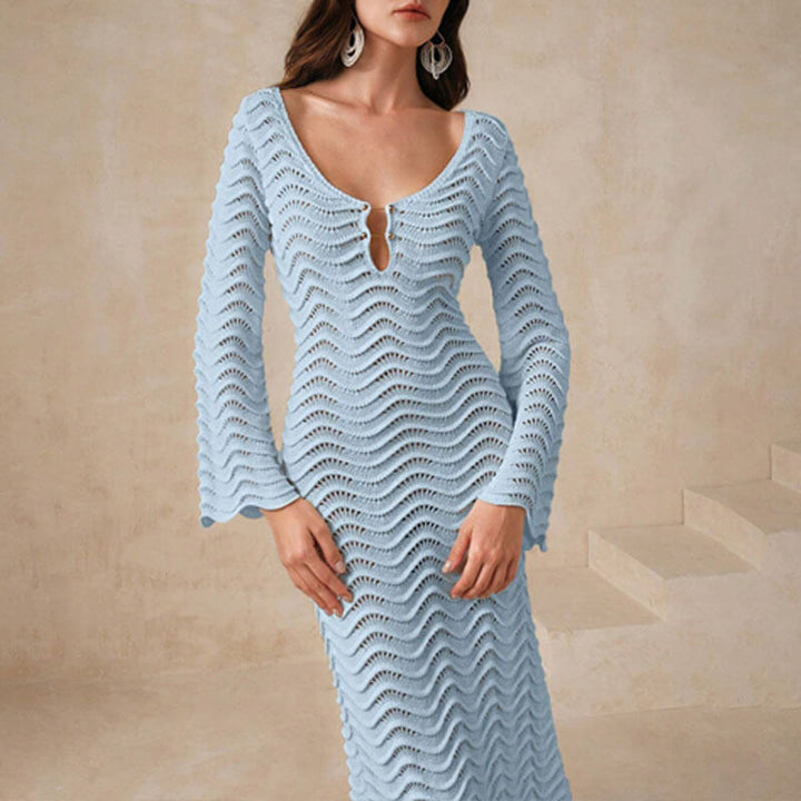 Kira | Robe tricotée pour femmes élégante avec des manches évasées