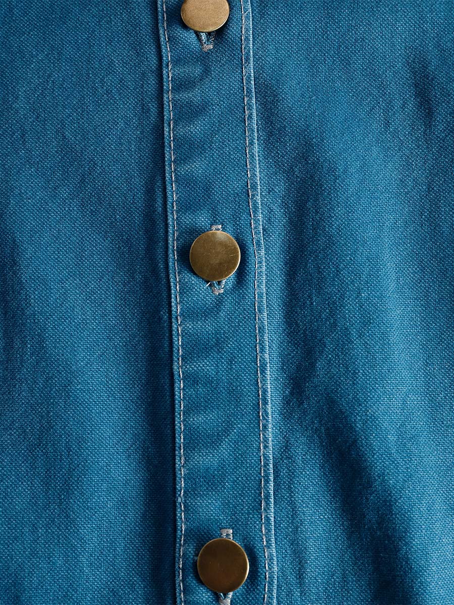 Klementine | Robe maxi en jean à boutons pour femmes