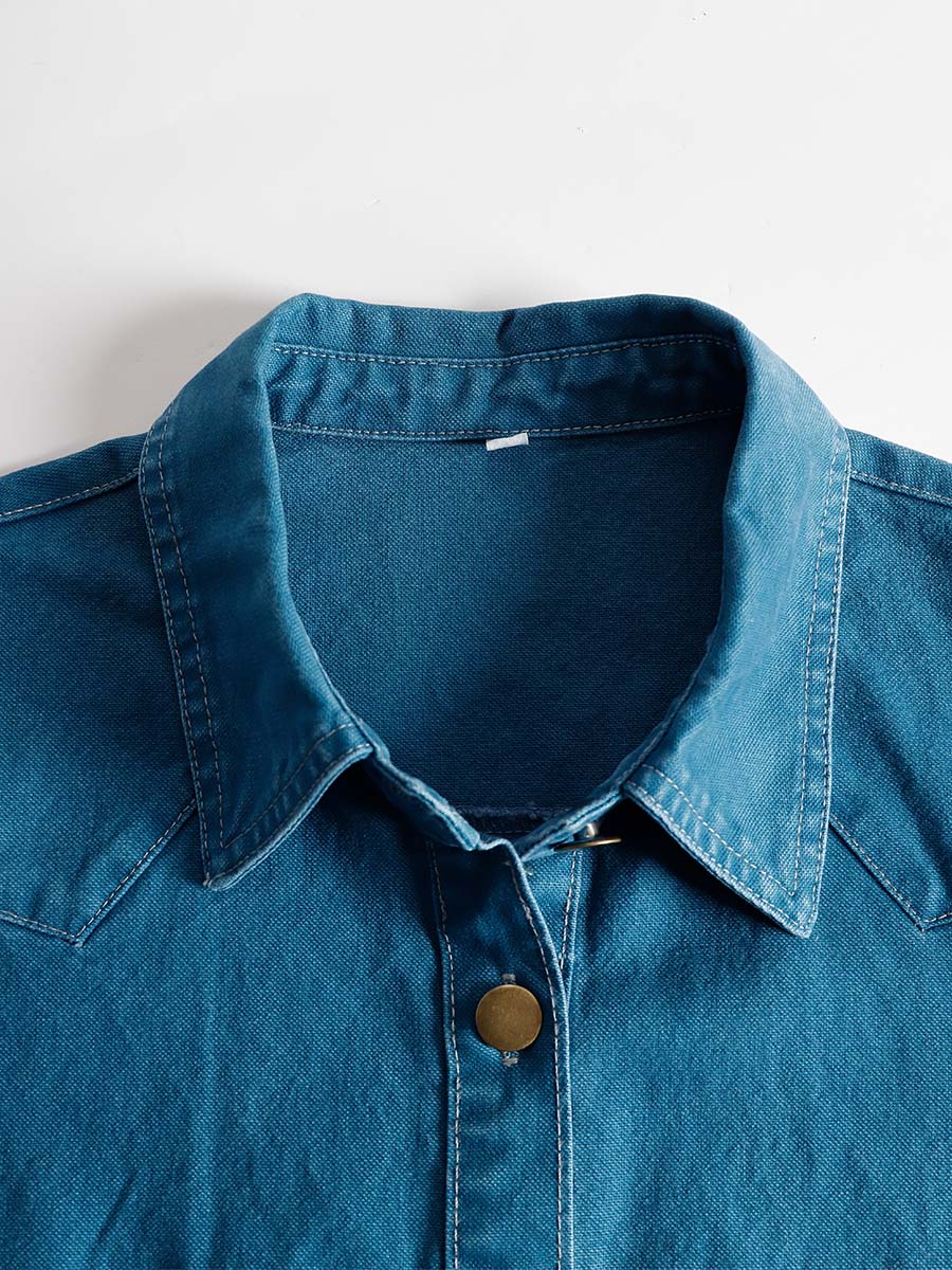 Klementine | Robe maxi en jean à boutons pour femmes