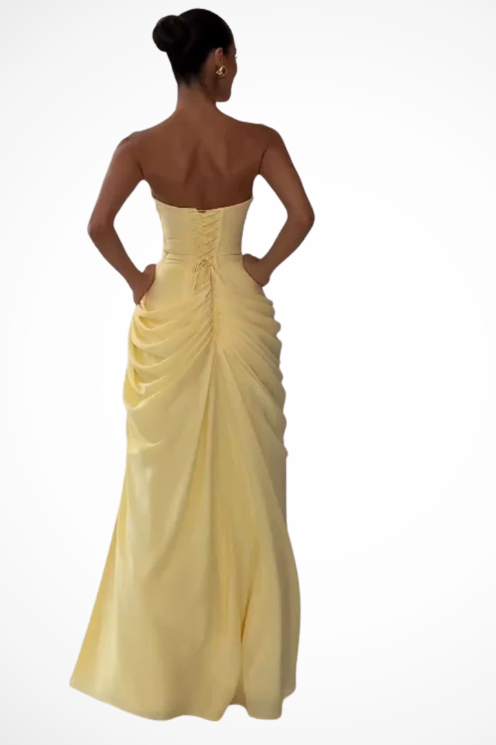 Kordelia | Robe Maxi Sans Manches Drapée pour Femmes