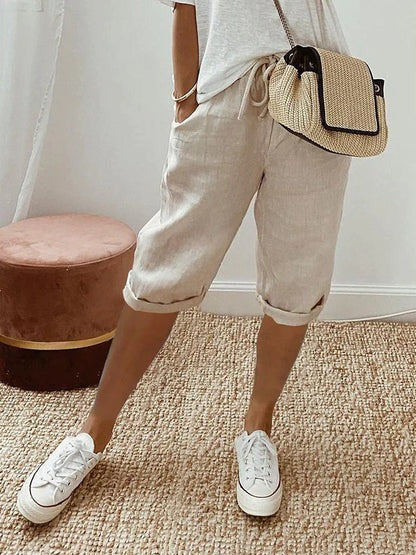 Shorts avec taille élastique et poches latérales pour femmes | Idéal pour l'été et un usage quotidien
