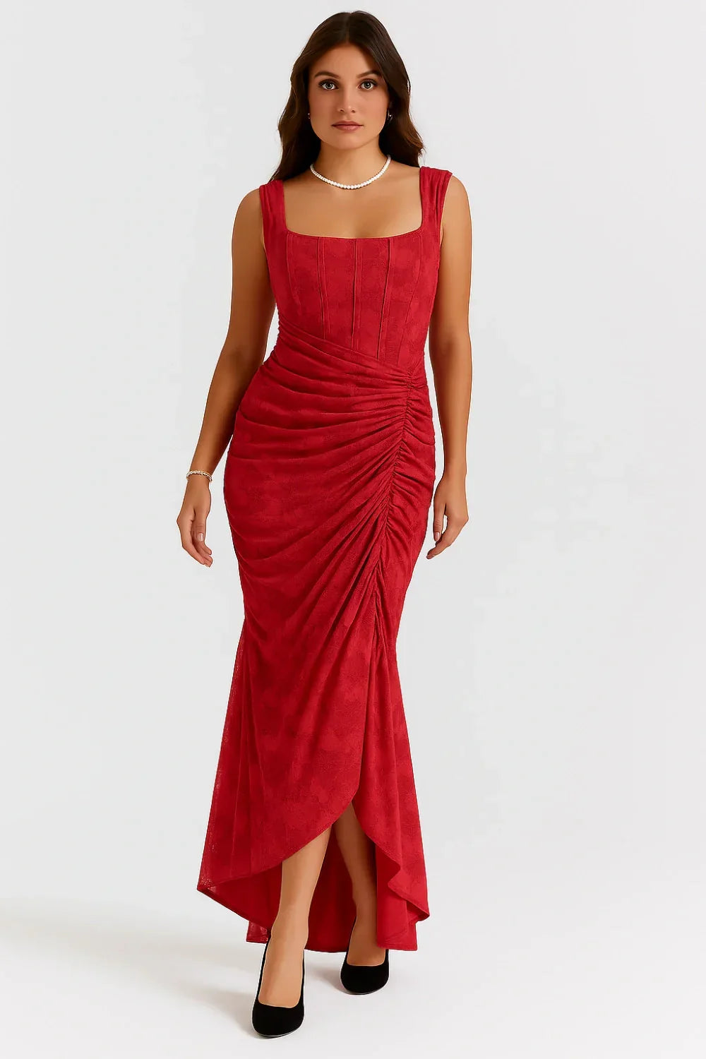 Annika | Robe Maxi Corset Femme Volants – Élégante Robe Maxi Corset 2026