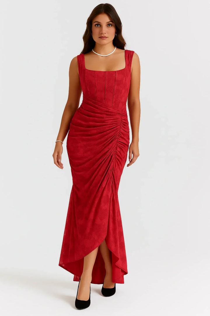 Annika | Robe Maxi Corset Femme Volants – Élégante Robe Maxi Corset 2026