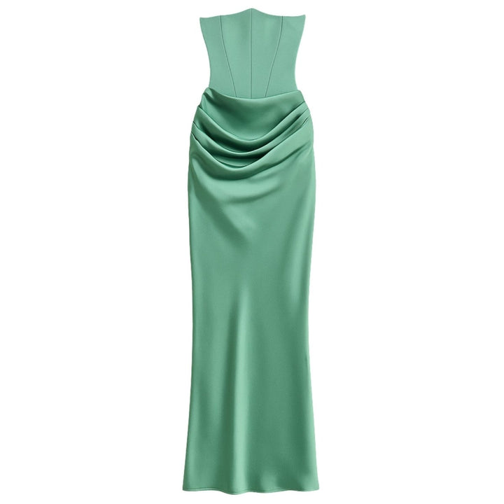 Sabrina | Robe Maxi Corset Sans Bretelles en Satin – Corset Satin Maxi 2026