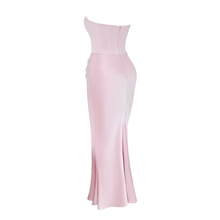 Sabrina | Robe Maxi Corset Sans Bretelles en Satin – Corset Satin Maxi 2026
