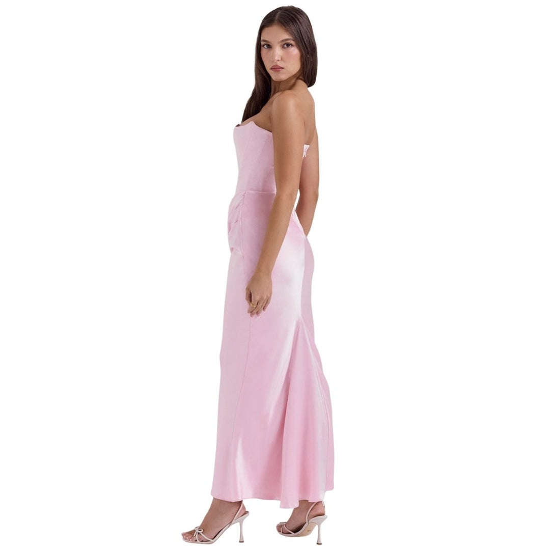 Sabrina | Robe Maxi Corset Sans Bretelles en Satin – Corset Satin Maxi 2026