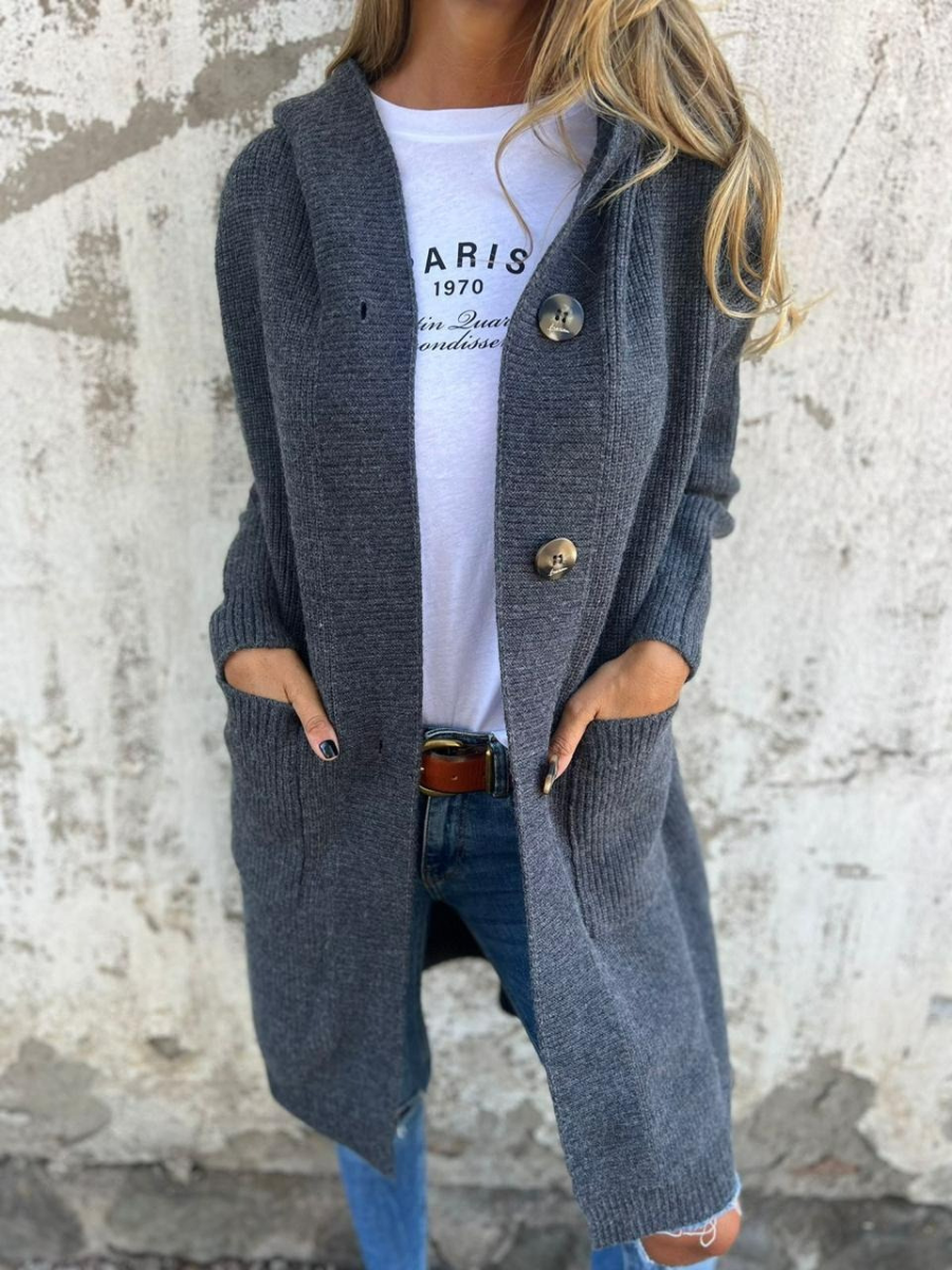 Veste en tricot longue décontractée pour femmes | Tricot