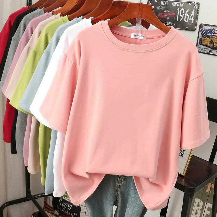T-shirt décontracté pour femmes en grande taille | Manches courtes