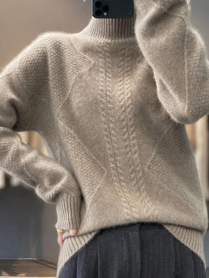 Lara | Pull à col roulé en maille torsadée pour femmes