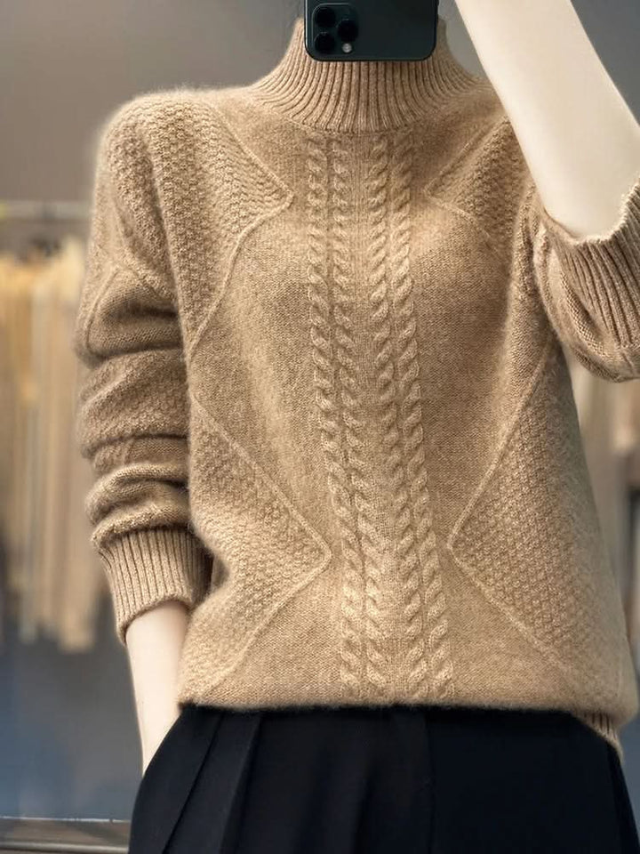 Lara | Pull à col roulé en maille torsadée pour femmes