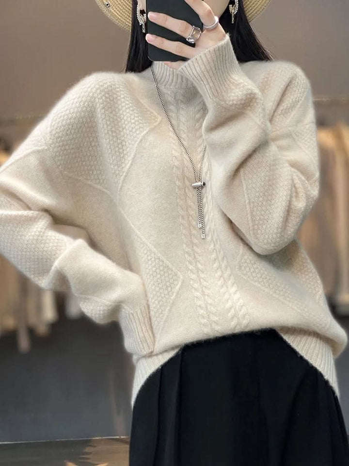 Lara | Pull à col roulé en maille torsadée pour femmes