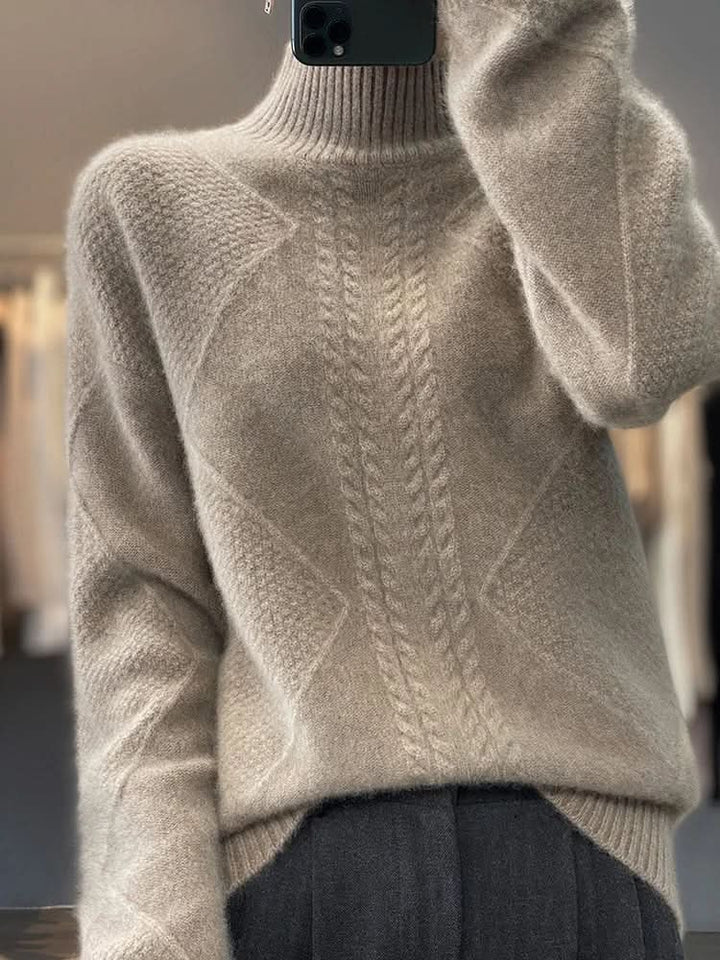 Lara | Pull à col roulé en maille torsadée pour femmes
