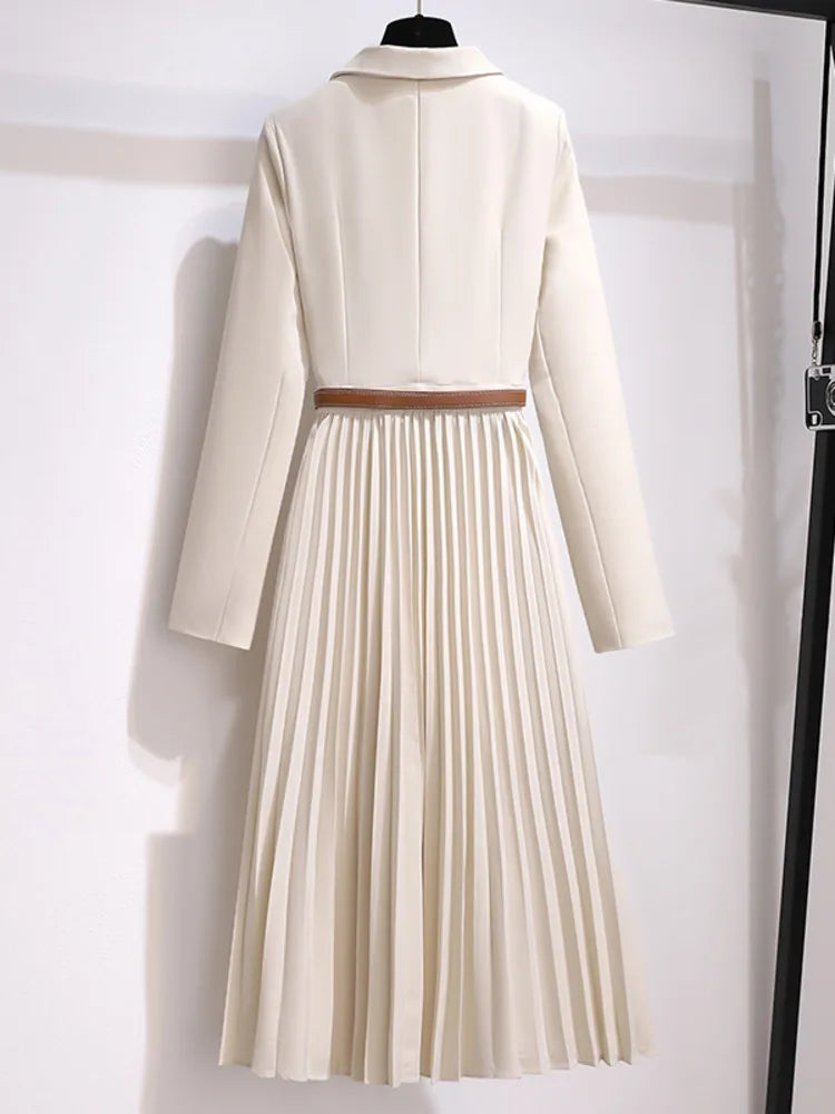 Larissa | Robe midi plissée pour femmes avec ceinture