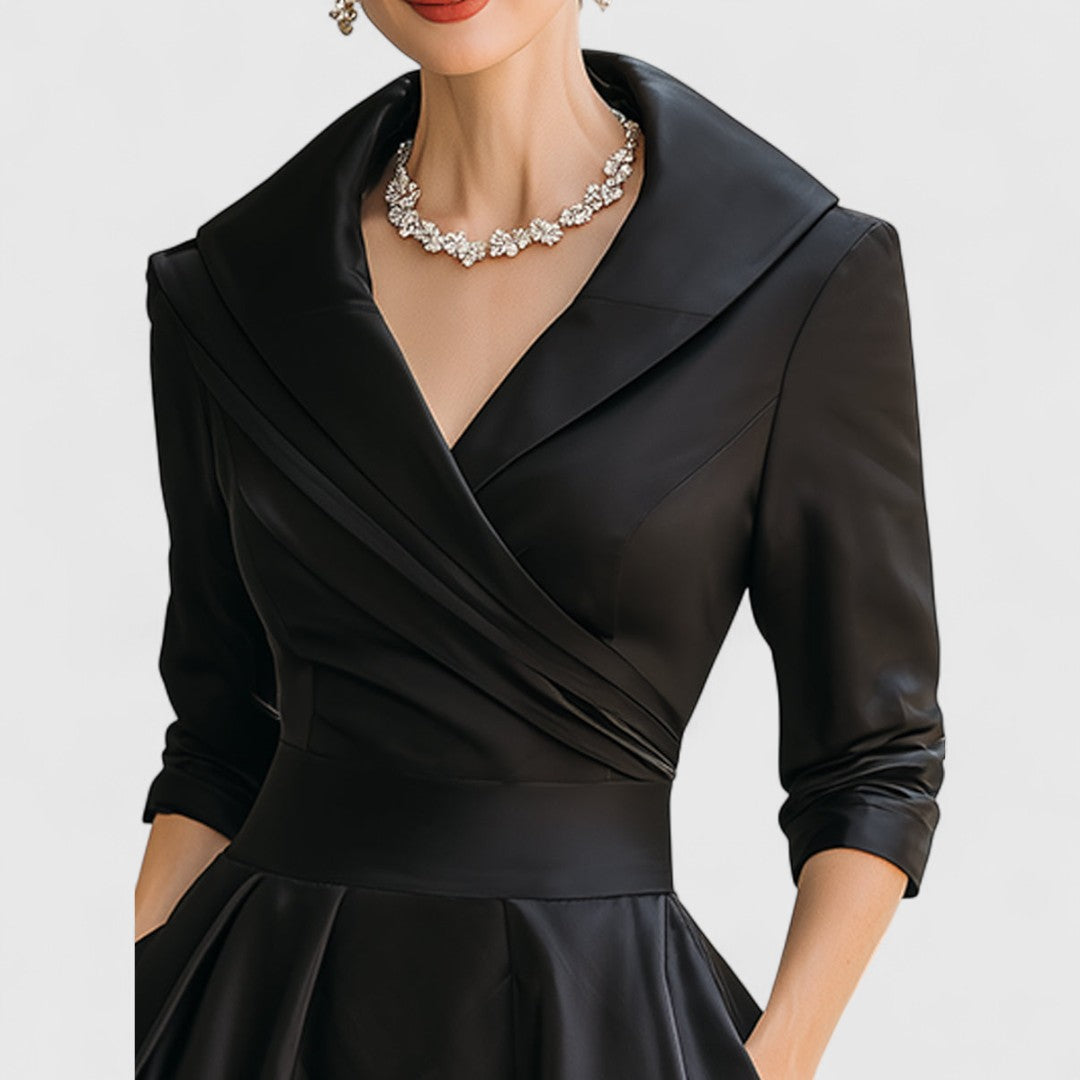 Lea | Robe de soirée midi élégante à encolure croisée pour femmes