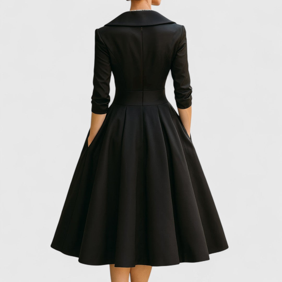 Lea | Robe de soirée midi élégante à encolure croisée pour femmes