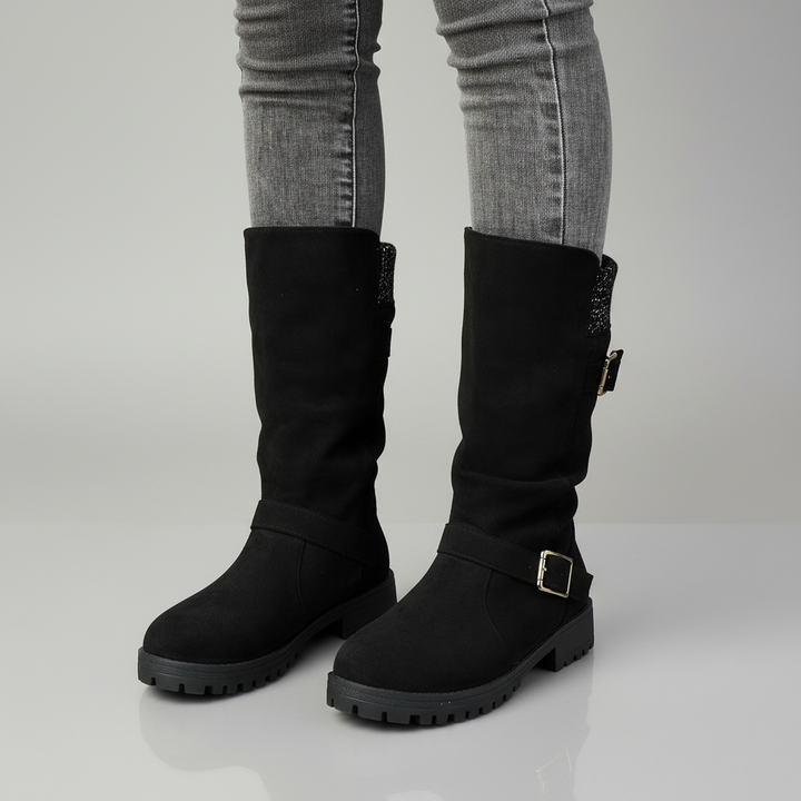 Lea | Bottes robustes à boucles pour femmes, mi-mollet