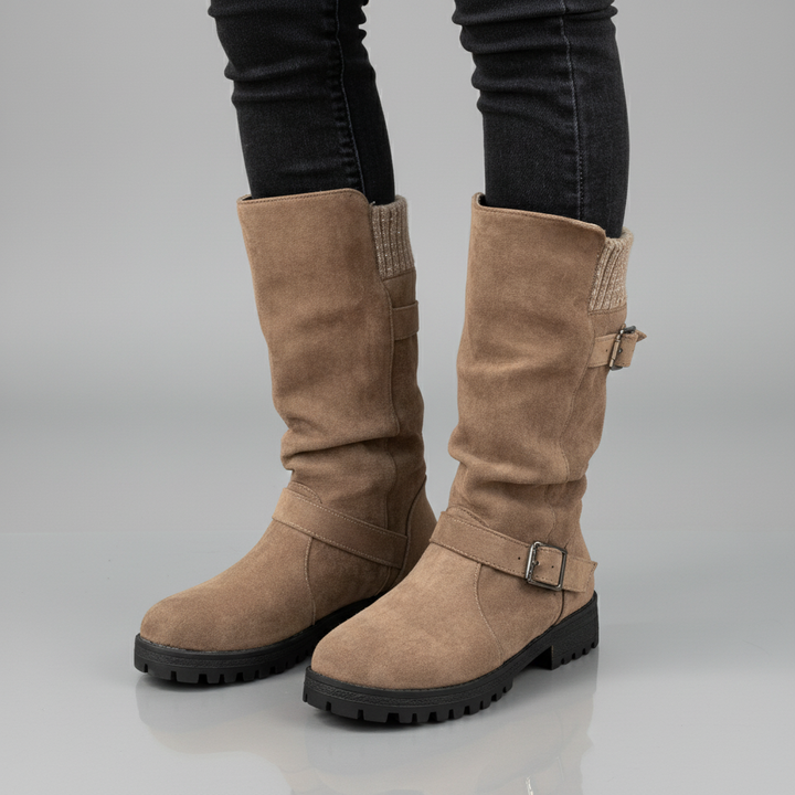 Lea | Bottes robustes à boucles pour femmes, mi-mollet