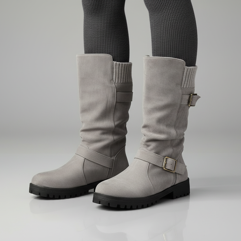 Lea | Bottes robustes à boucles pour femmes, mi-mollet