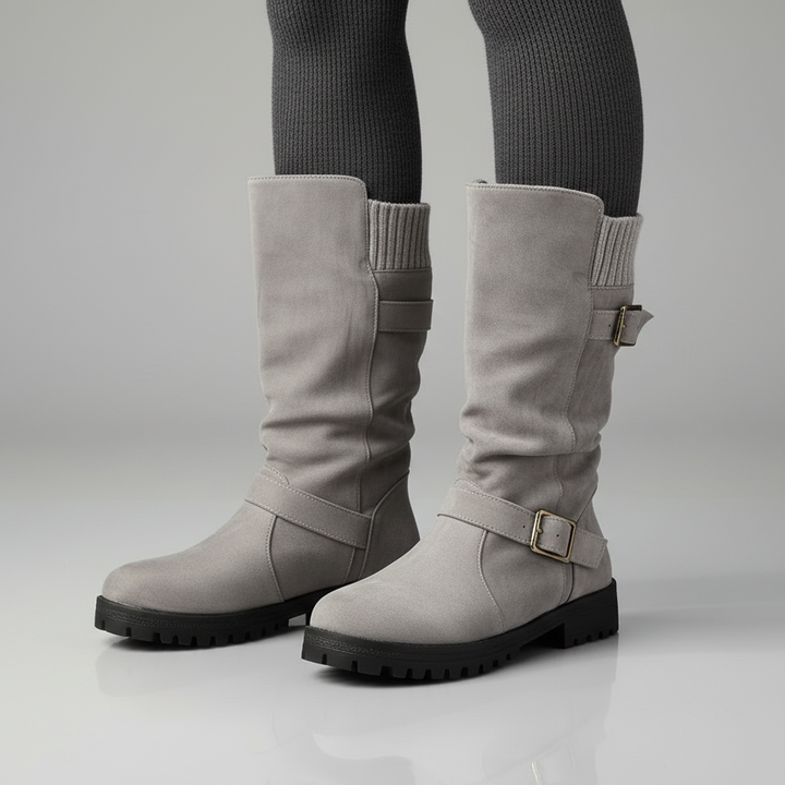 Lea | Bottes robustes à boucles pour femmes, mi-mollet