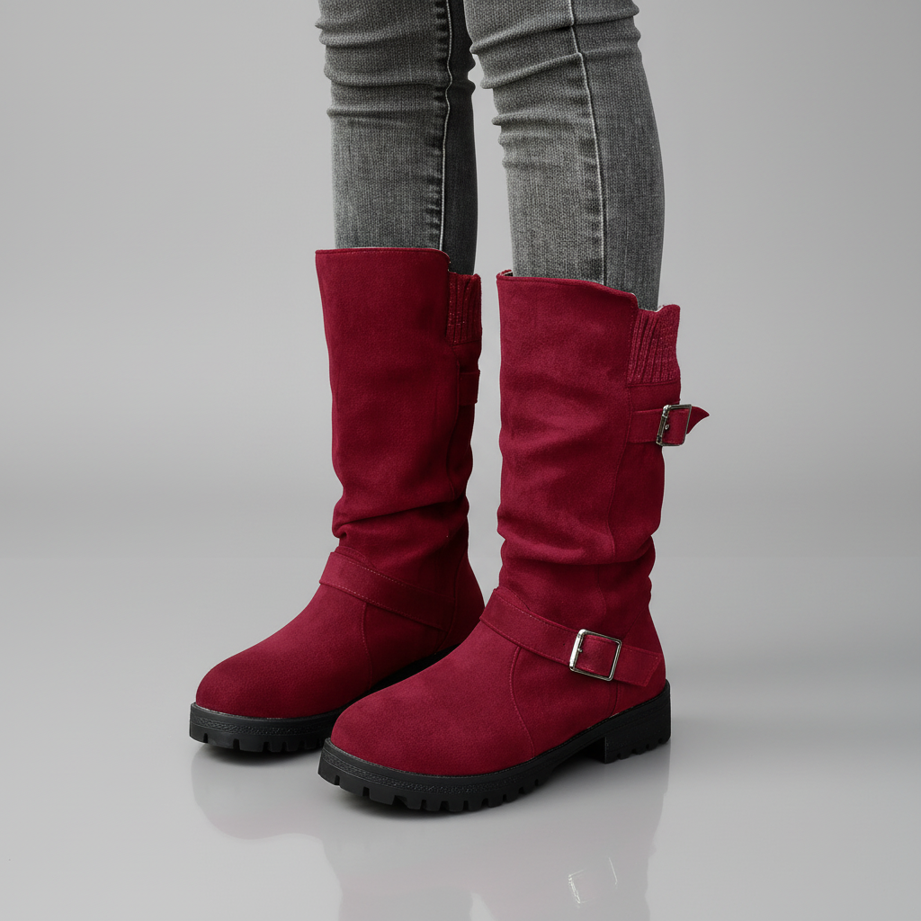 Lea | Bottes robustes à boucles pour femmes, mi-mollet