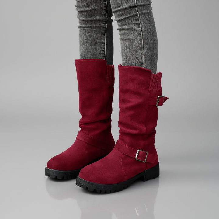 Lea | Bottes robustes à boucles pour femmes, mi-mollet