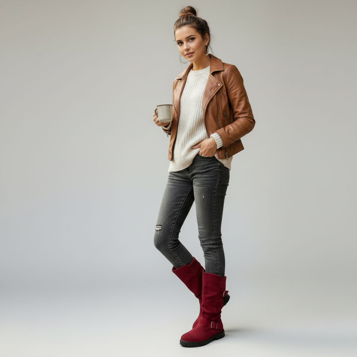 Lea | Bottes robustes à boucles pour femmes, mi-mollet