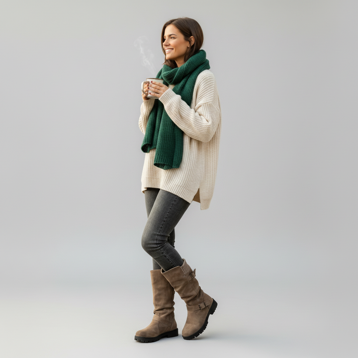 Lea | Bottes robustes à boucles pour femmes, mi-mollet
