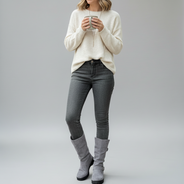 Lea | Bottes robustes à boucles pour femmes, mi-mollet