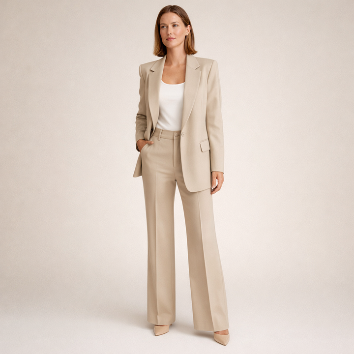 Lena | Tailleur pour femmes avec pantalon évasé et boutons
