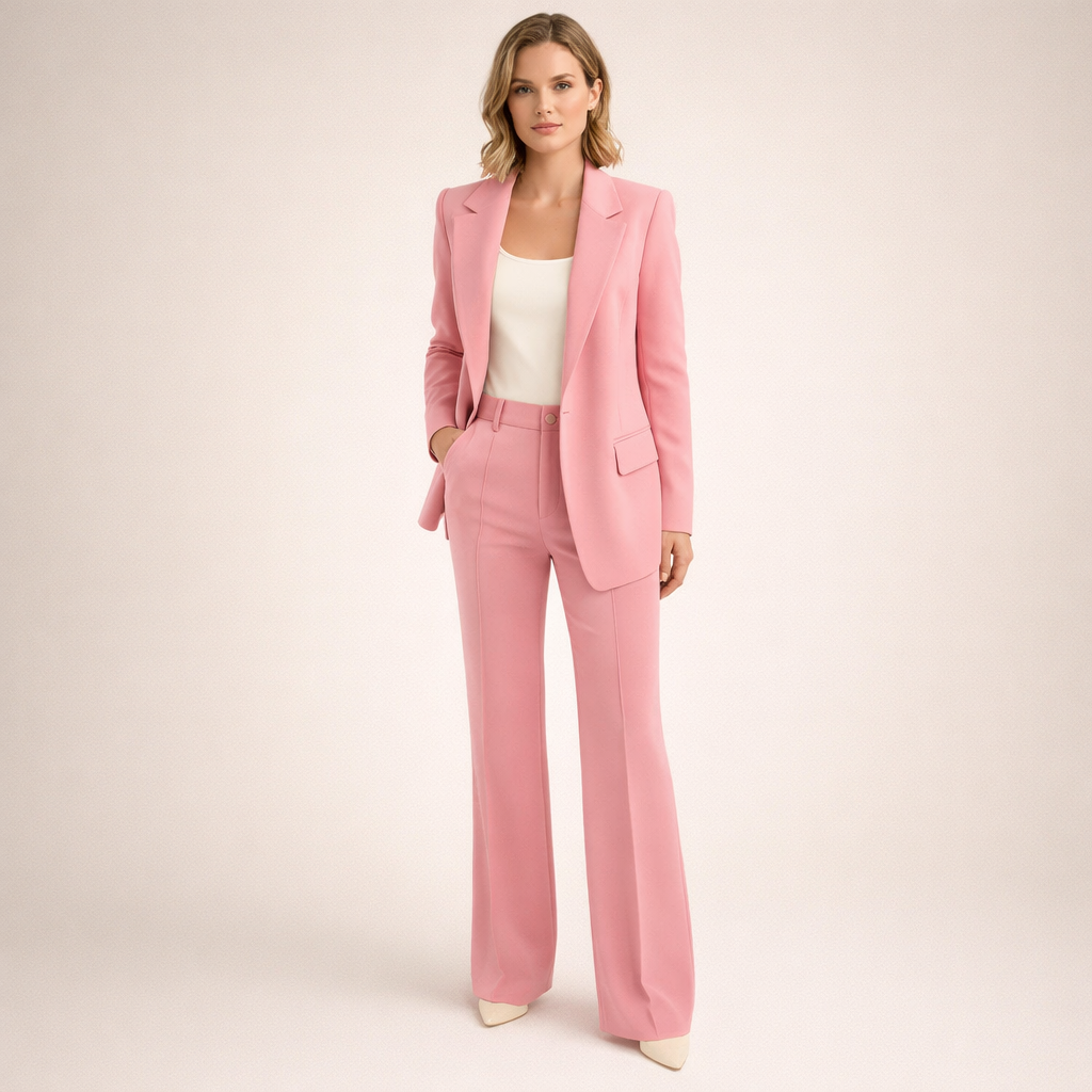 Lena | Costume femme avec pantalon évasé et boutons