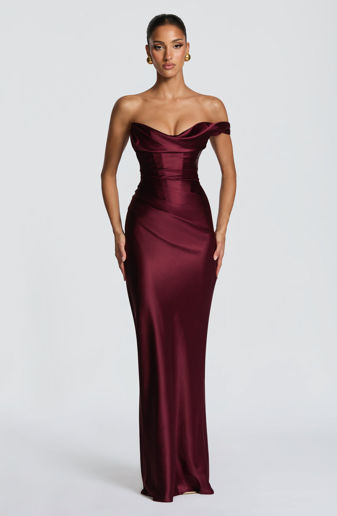 Leni | Robe de soirée satinée ajustée à une épaule pour femmes