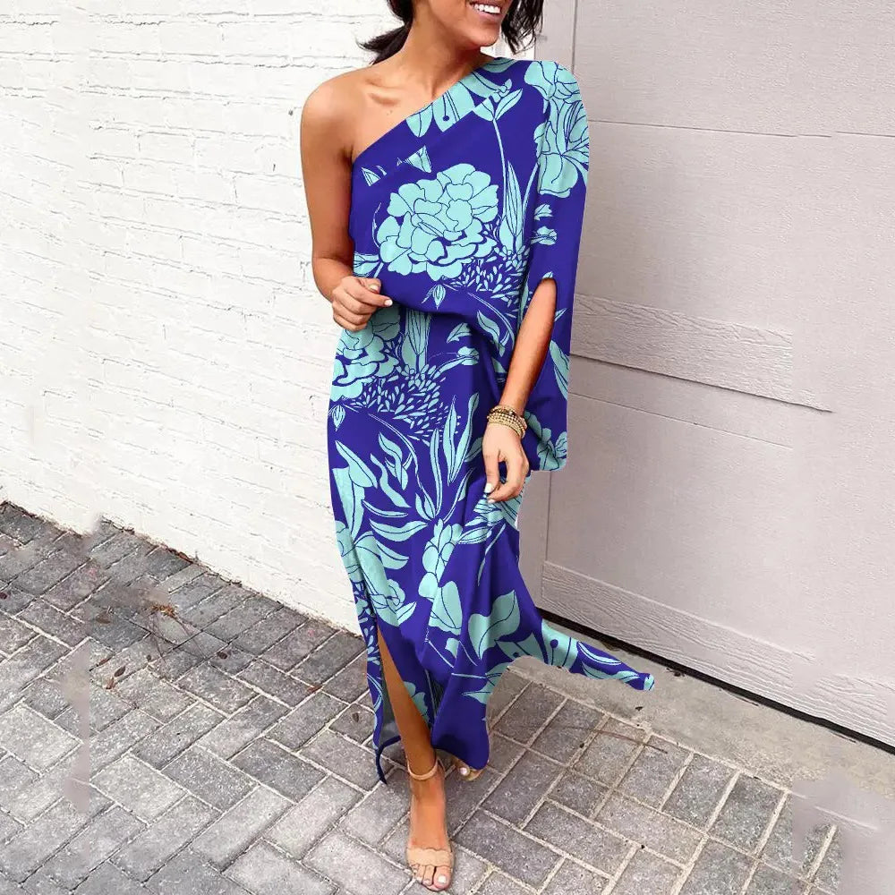 Leonie | Robe Maxi Imprimé Fleurs À Une Épaule pour Femmes