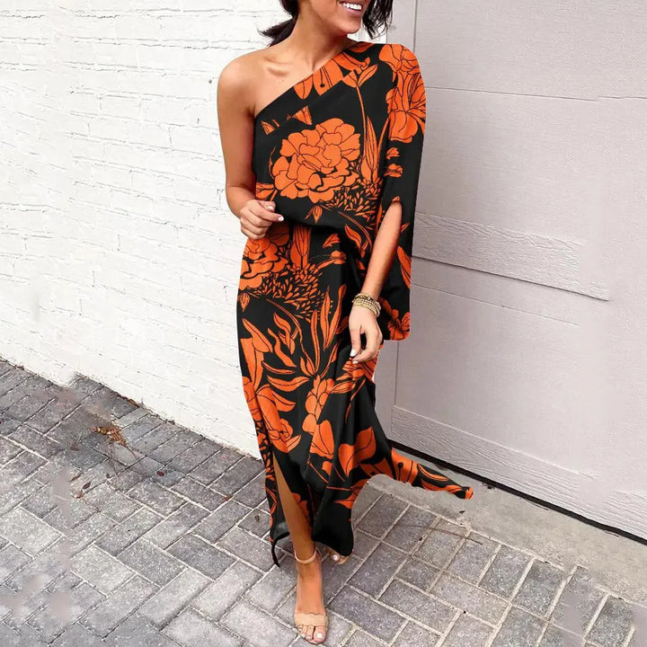 Leonie | Robe Maxi Imprimé Fleurs À Une Épaule pour Femmes