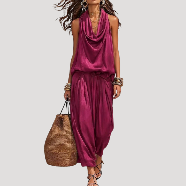 Levke | Ensemble Deux Pièces Femme Décolleté Cascade Sans Manches