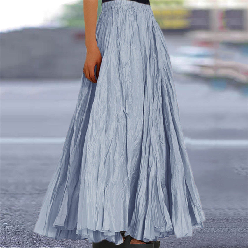Lisanne | Jupe Maxi A-Ligne Femme Plissée Taille Élastique
