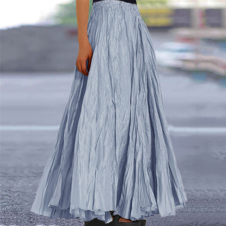 Lisanne | Jupe Maxi A-Ligne Femme Plissée Taille Élastique