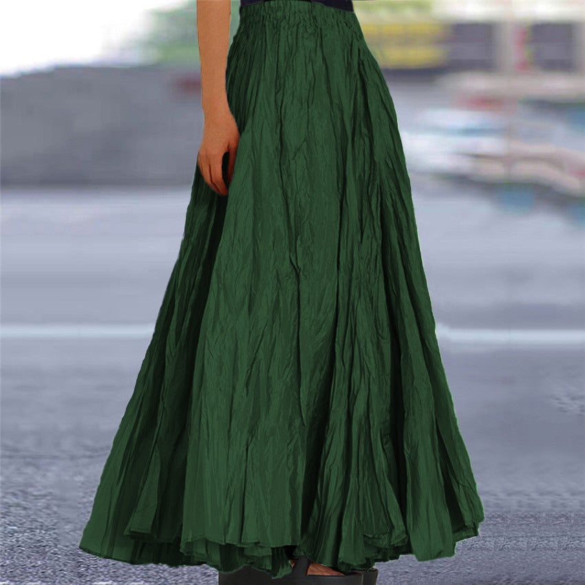 Lisanne | Jupe Maxi A-Ligne Femme Plissée Taille Élastique