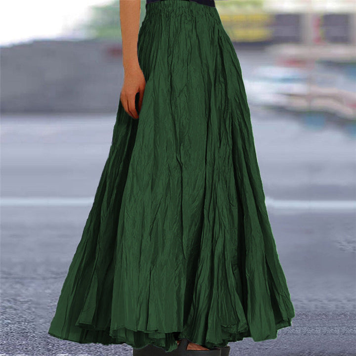 Lisanne | Jupe Maxi A-Ligne Femme Plissée Taille Élastique