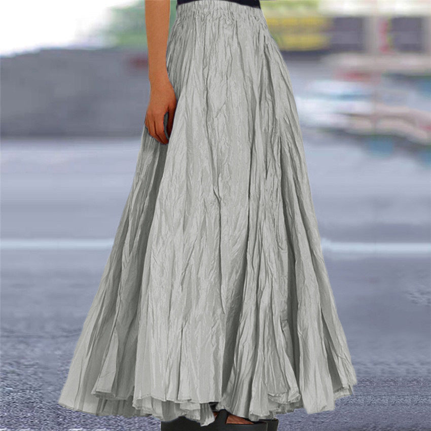 Lisanne | Jupe Maxi A-Ligne Femme Plissée Taille Élastique