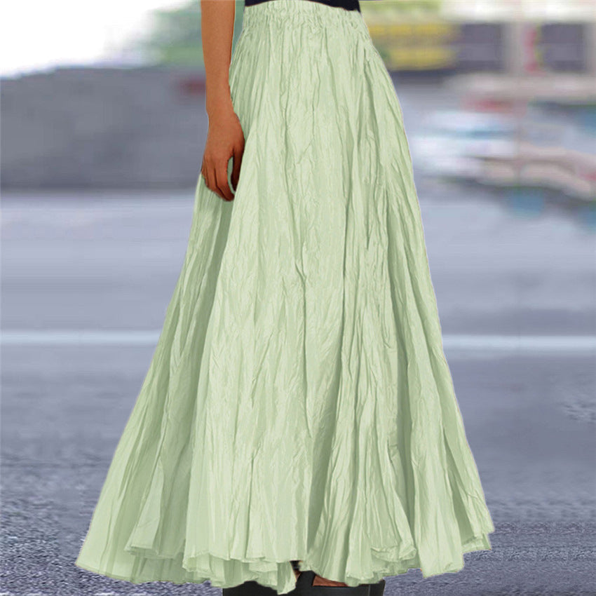 Lisanne | Jupe Maxi A-Ligne Femme Plissée Taille Élastique