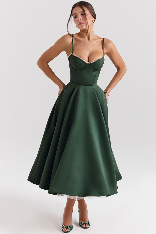 Luce - Robe midi en tulle satin