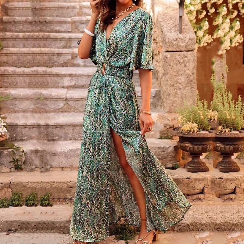 Lysistrata | Robe portefeuille maxi avec décolleté en V