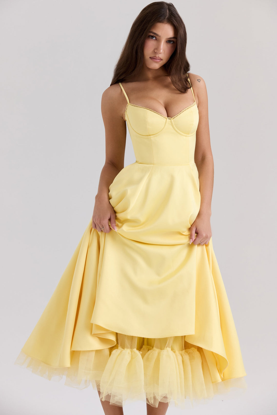 Luce - Robe midi en tulle satin
