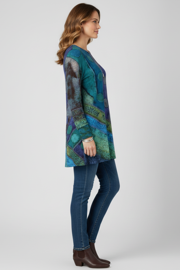 Magdalena | Tunique à manches longues pour femmes avec motif patchwork