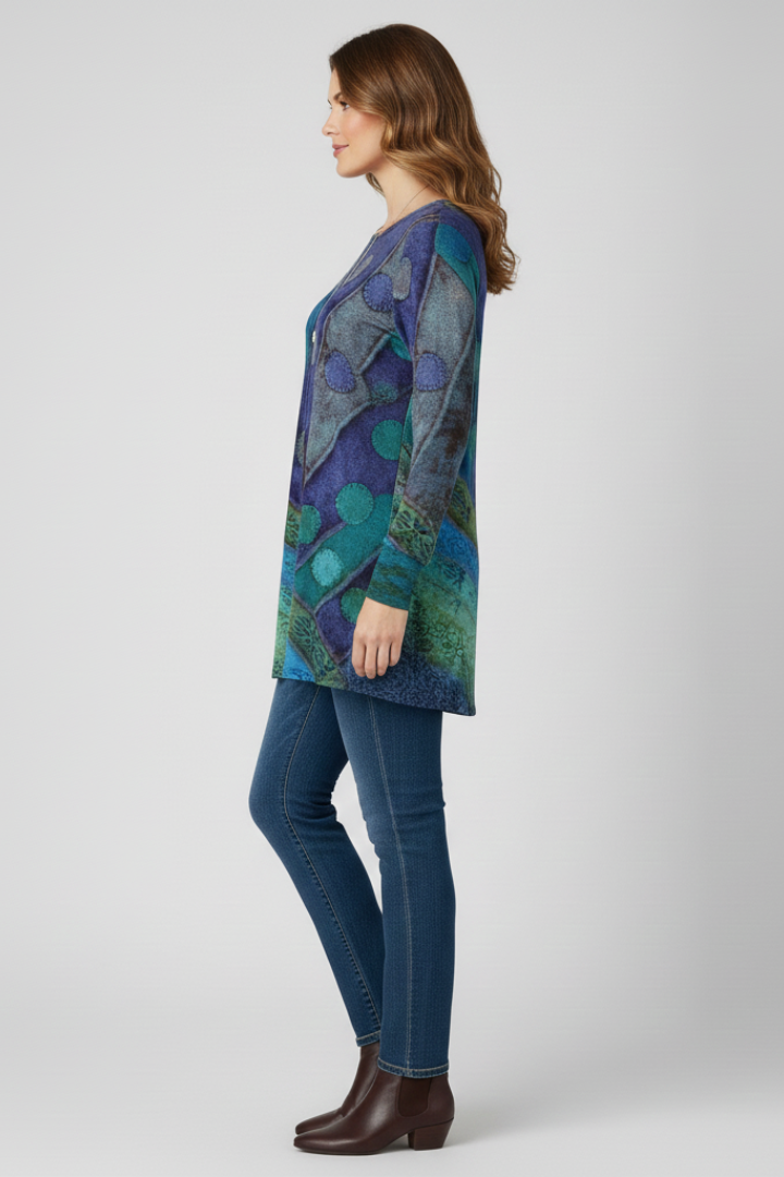 Magdalena | Tunique à manches longues pour femmes avec motif patchwork