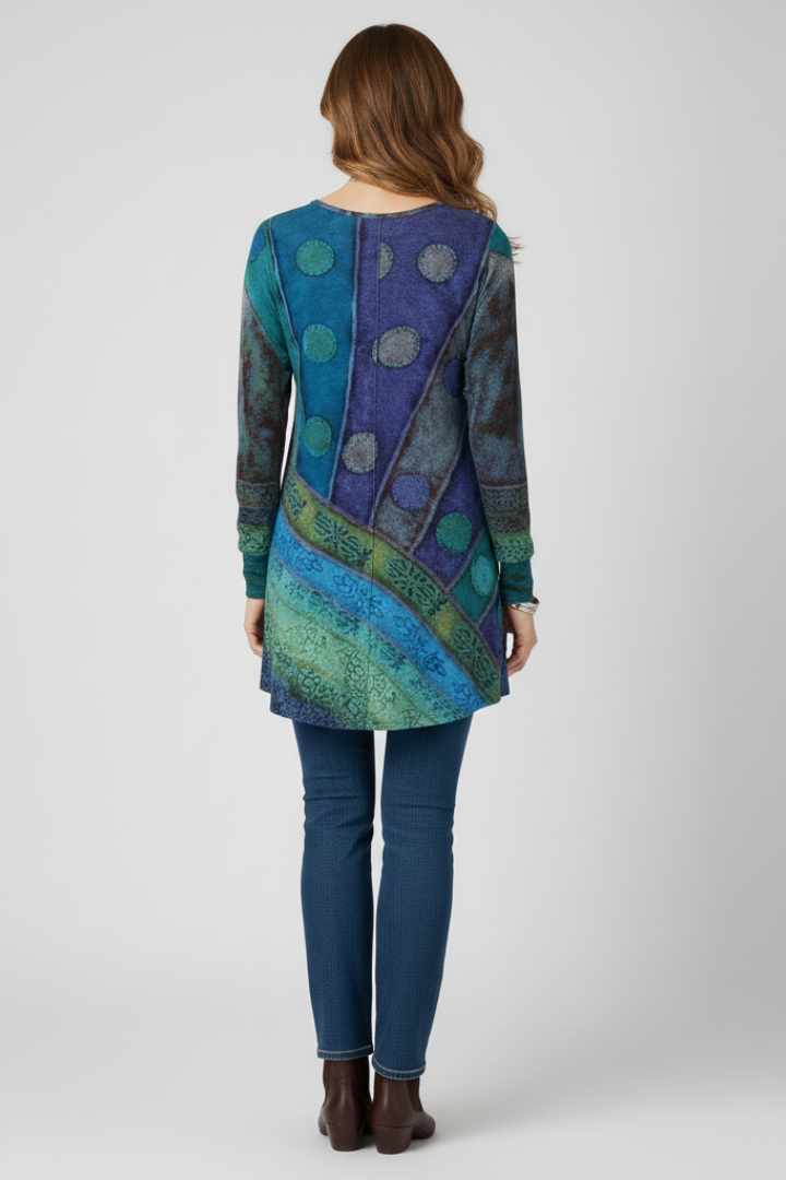 Magdalena | Tunique à manches longues pour femmes avec motif patchwork