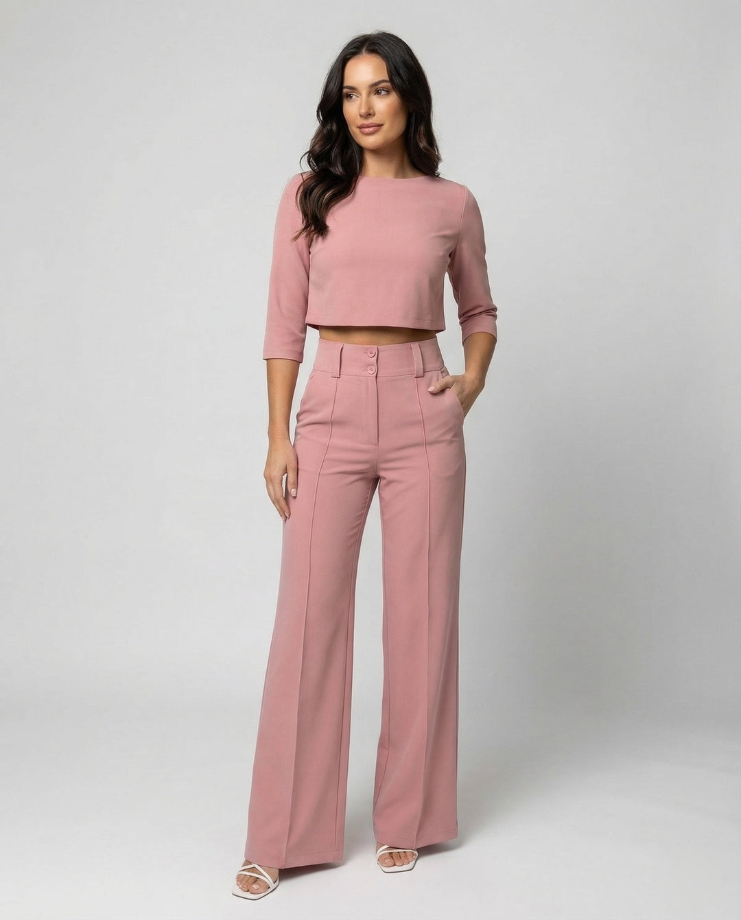 Maiken | Ensemble femme deux pièces crop top et pantalon large