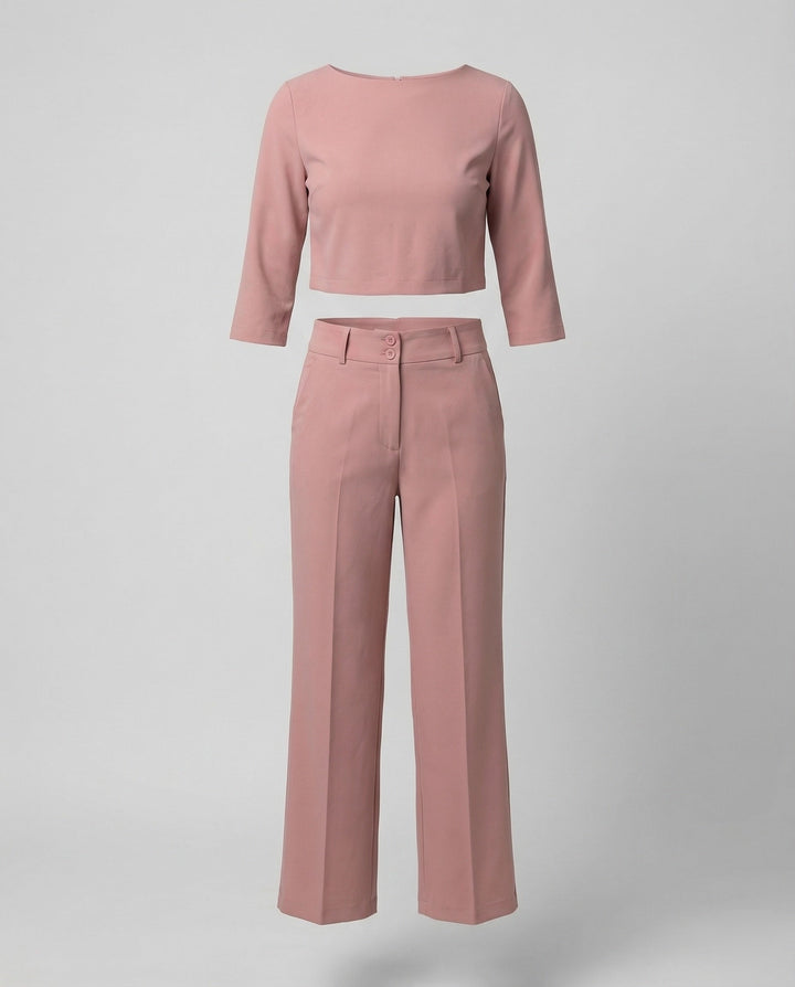 Maiken | Ensemble Femme Top Court Pantalon Large