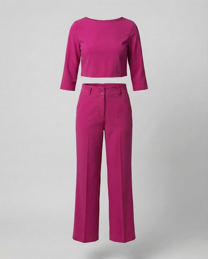 Maiken | Ensemble femme deux pièces crop top et pantalon large