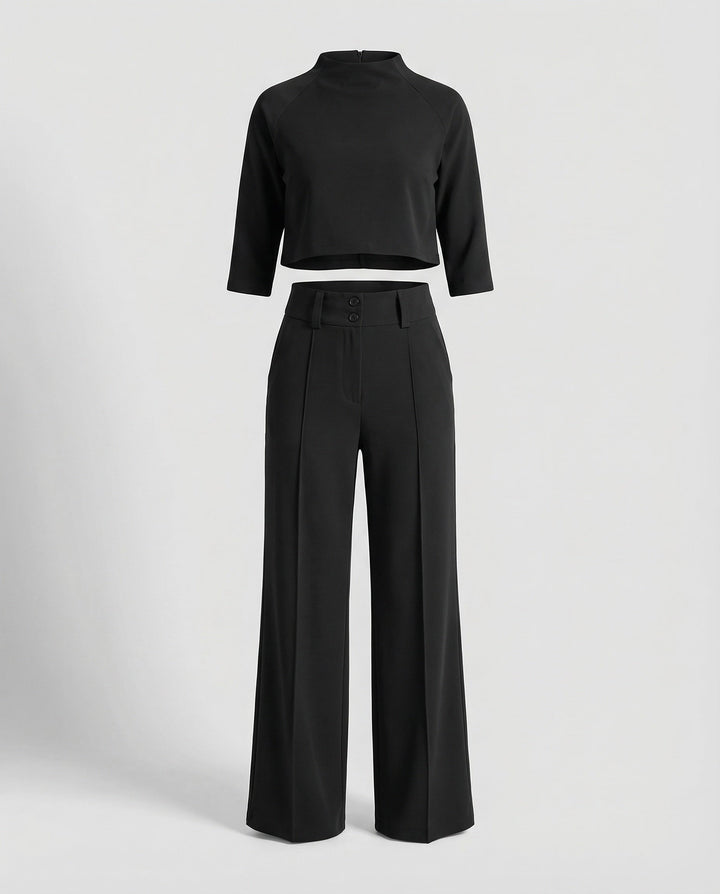 Maiken | Ensemble femme deux pièces crop top et pantalon large